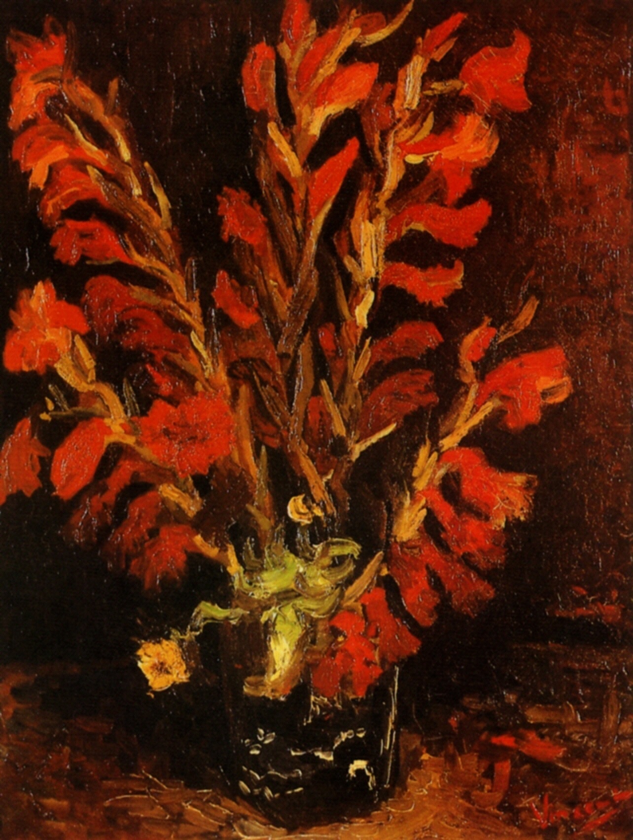 Картина Ван Гога Ваза с красными гладиолусами 1886